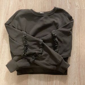 Garage Puff sleeve ruffled sweater-crop